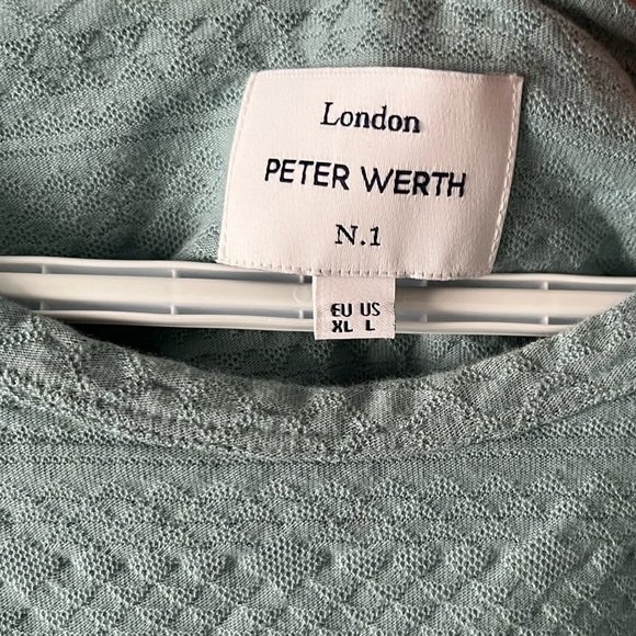 Peter Werth Green Textured Short Sleeve T-Shirt Men’s L - Picture 2 of 2